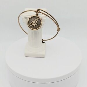 ALEX & ANI‎ Initial "A" Charm Bracelet Expandable Rafaelian Gold 7.35" Made USA